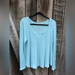 American Eagle Outfitters Soft & Sexy Waffle V Neck Long Sleeve XL AEO